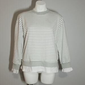 NWT Cali B Light Grey Stripe Sweatshirt
